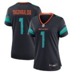 Tua Tagovailoa #1 Miami Dolphins Women's 2025 Rivalries Collection Game Jersey - Pitch Blue