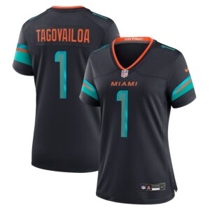 Tua Tagovailoa #1 Miami Dolphins Women's 2025 Rivalries Collection Game Jersey - Pitch Blue