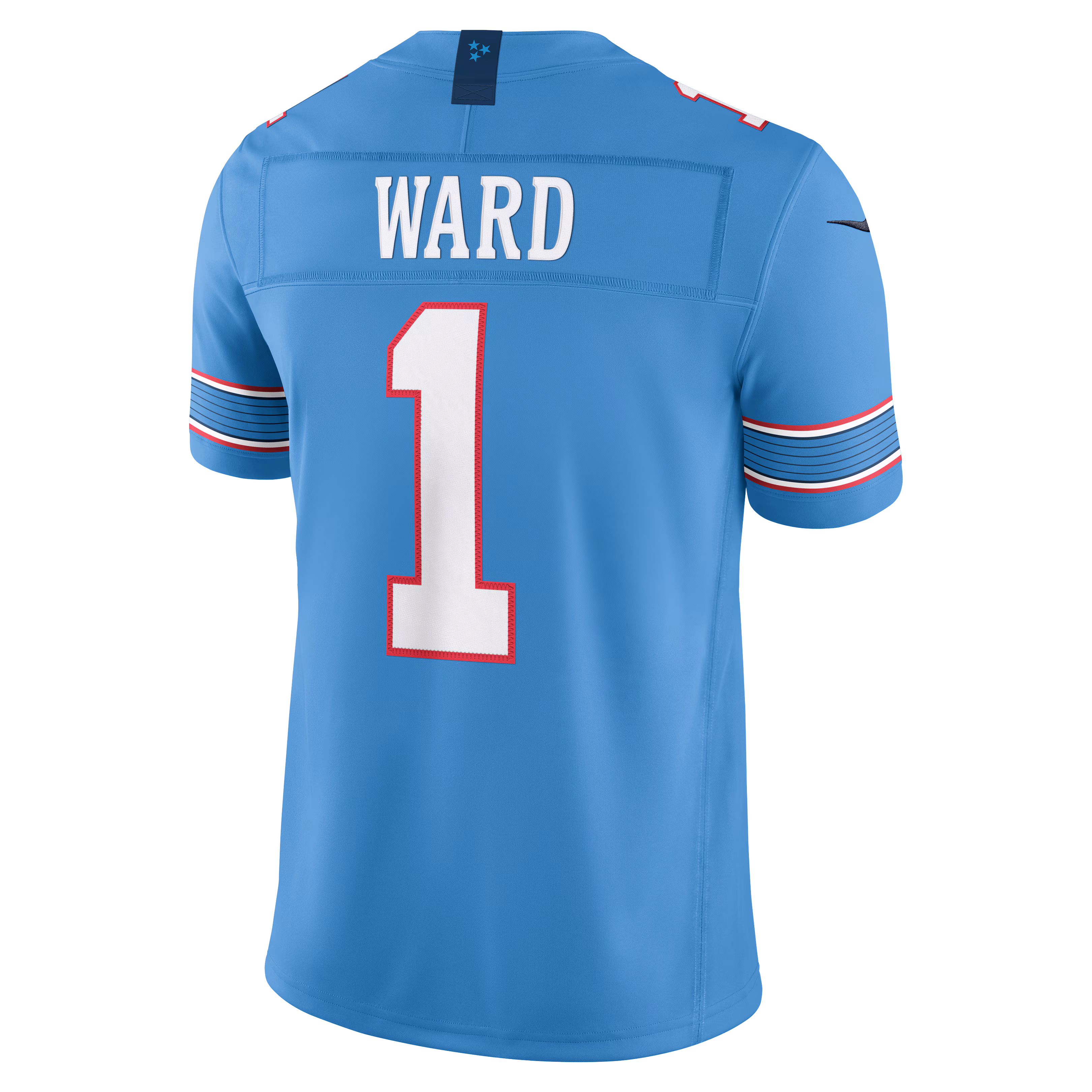 Cameron Ward #1 Tennessee Titans Light Blue Vapor F.U.S.E. Sewn Down Limited Jersey - Image 3