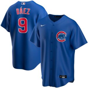 Men's  Chicago Cubs #9 Javier Baez  Royal Alternate 2020 Jersey