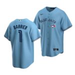Men's Toronto Blue Jays #1 Brandon Barrier 2022 Draft Jersey Blue Alternate