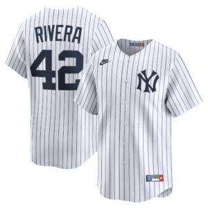 New York Yankees Mariano Rivera #42 White Throwback Cooperstown Collection Limited Jersey