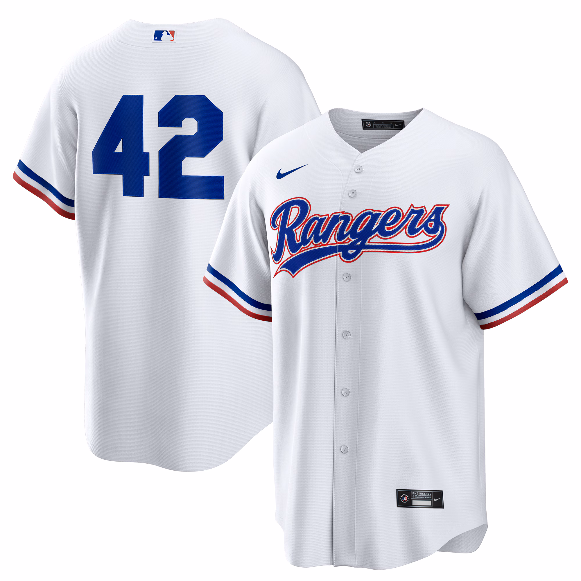 Men's Texas Rangers White Home  2025 Jackie Robinson Day Replica Jersey