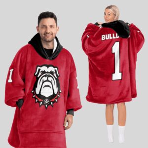 Adult #1 Georgia Football Unisex Blanket Hoodie