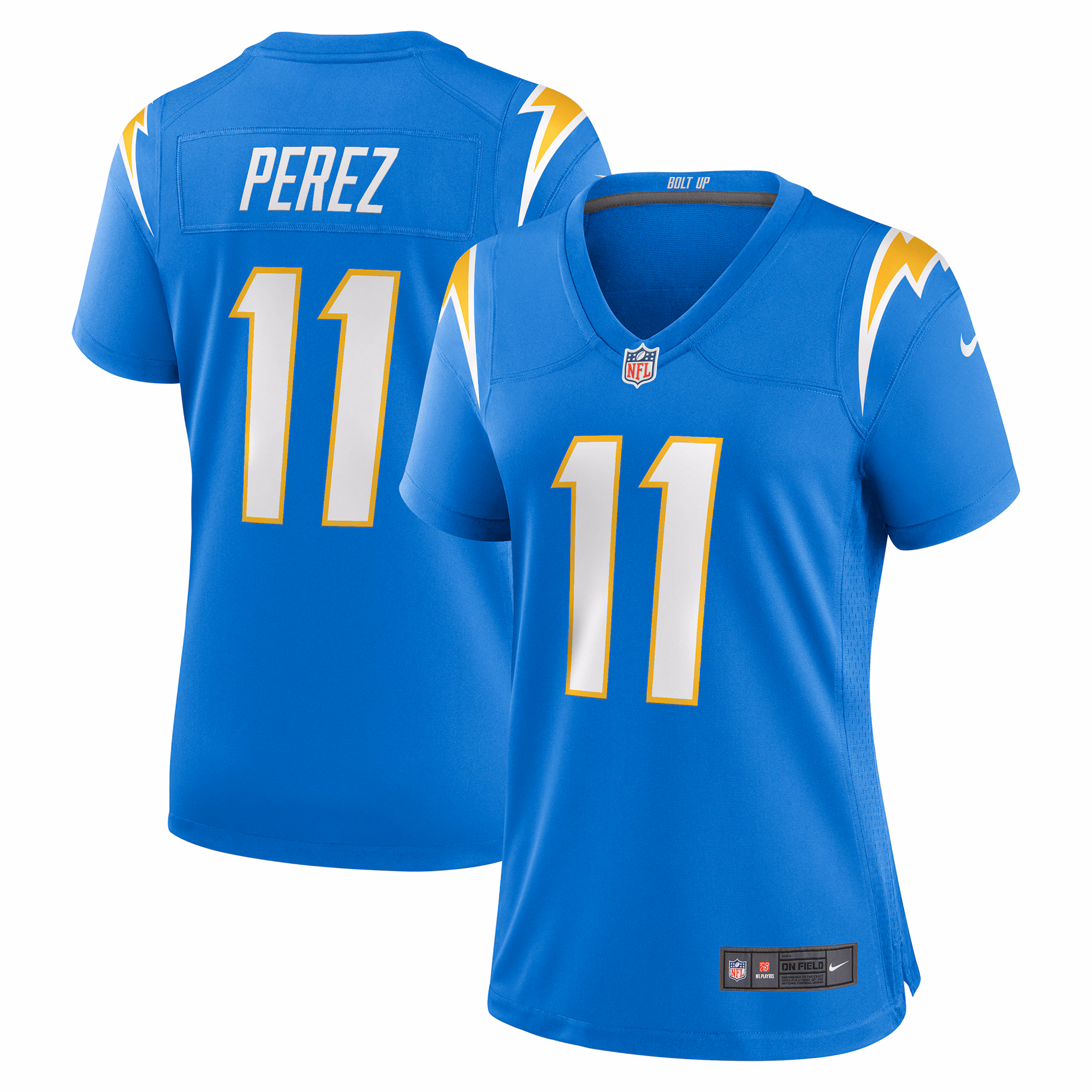 Luis Perez Los Angeles Chargers Women's Team Game Jersey -  Powder Blue