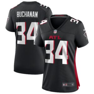 Women's Atlanta Falcons Ray Buchanan #34 Black Game Retired Player Jersey