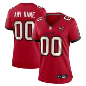 Custom Tampa Bay Buccaneers Women's 50th Season Game Jersey - Red