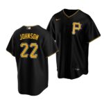 Men's Pittsburgh Pirates #22 Termarr Johnson 2022 Draft Jersey Black Alternate