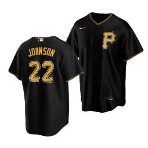 Men's Pittsburgh Pirates #22 Termarr Johnson 2022 Draft Jersey Black Alternate