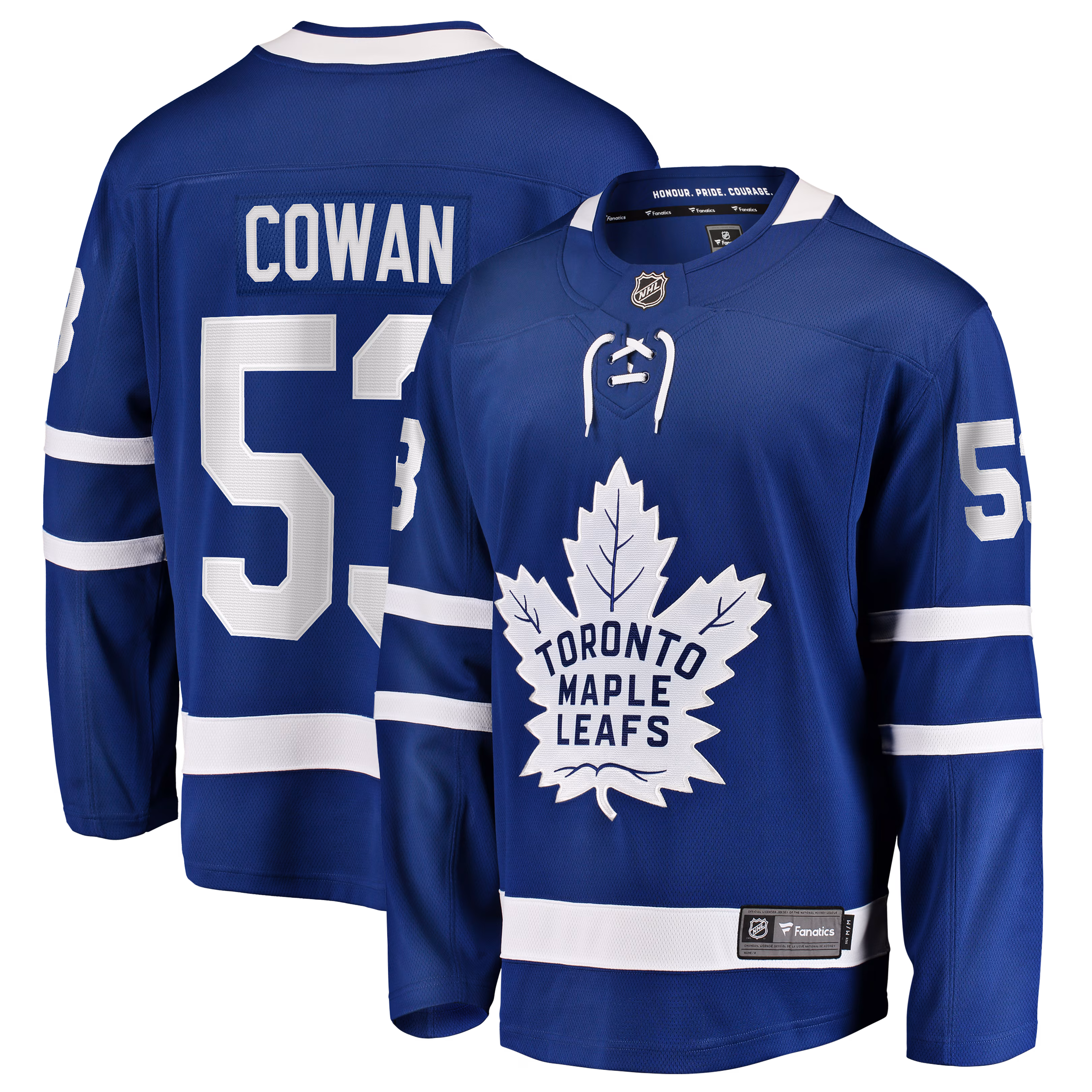 Toronto Maple Leafs Easton Cowan #53 Fanatics Blue Home Breakaway Jersey