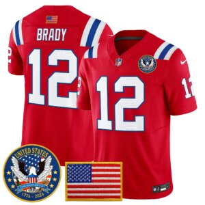 Tom Brady #12 New England Patriots United States 250th Anniversary Patch Vapor Limited Jersey - All Stitched