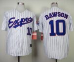 Mitchell And Ness 1982 Montreal Expos #10 Andre Dawson White Blue Strip Throwback Stitched Jersey