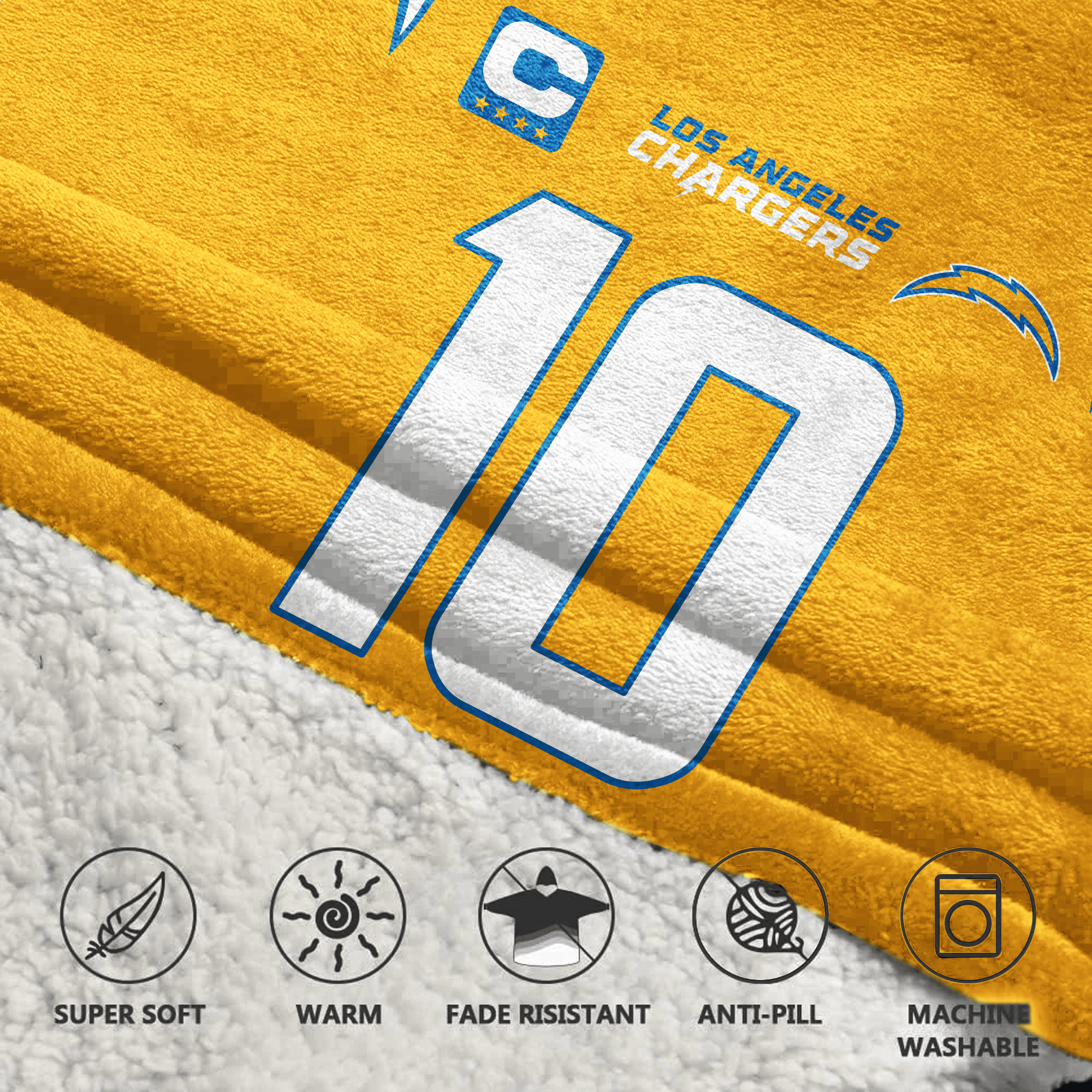 10 Los Angeles C Football Unisex Blanket Hoodie - Image 2
