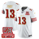 San Francisco 49ers Brock Purdy # 13 SF Rivalries 5-Time Champions Patch Vapor Limited Jersey - All Stitched