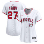 Women's Los Angeles Angels Mike Trout #27 White Home Limited Player Jersey
