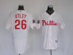 Philadelphia Phillies #26 Chase Utley Stitched White Red Strip Jersey