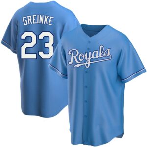 Men's Kansas City Royals #23 Zack Greinke Cool Base Light Blue Alternate Jersey
