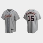 Men's Detroit Tigers #15 Tucker Barnhart Gray Road Jersey