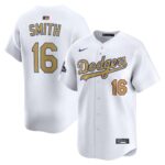 Men's #16 Will Smith Los Angeles Dodgers  2025 Gold Collection Limited White Jersey
