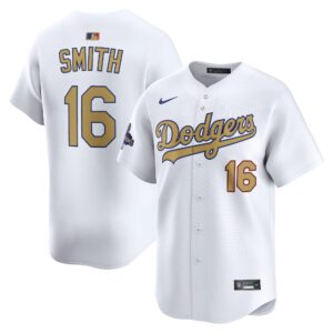 Men's #16 Will Smith Los Angeles Dodgers  2025 Gold Collection Limited White Jersey