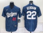 Men's  Los Angeles Dodgers #22 Clayton Kershaw Blue Stitched Cool Base Jersey
