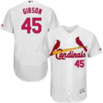 Men's St. Louis Cardinals #45 Bob Gibson White Flexbase Collection Stitched Jersey