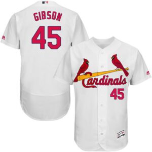 Men's St. Louis Cardinals #45 Bob Gibson White Flexbase Collection Stitched Jersey