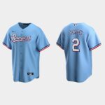 Men's Texas Rangers #2 Marcus Semien Light Blue Alternate Jersey