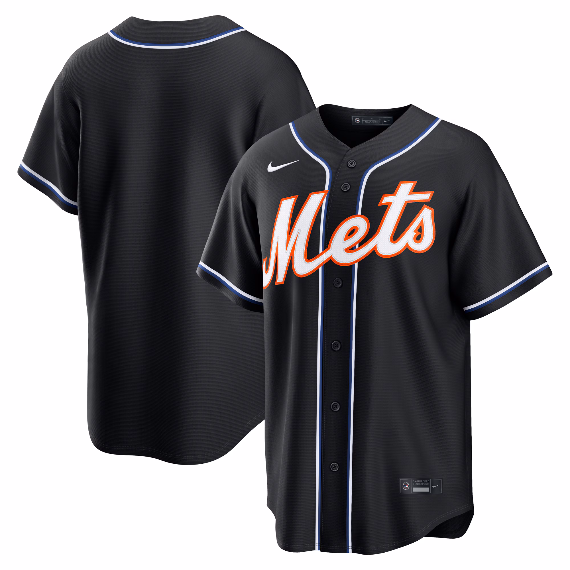 Team New York Mets Fashion Replica Black Out Jersey