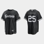 Men's Chicago White Sox #25 Andrew Vaughn Black 2021 City Connect Cool Base Jersey