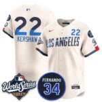 Clayton Kershaw #22 Los Angeles Dodgers 2025 World Series Home Replica Player Jersey - Cream