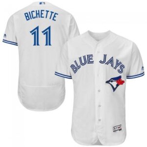 Men's Majestic Toronto Blue Jays #11 Bo Bichette White Flex Base Home Collection Jersey