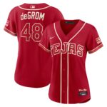 Women's Texas Rangers Jacob deGrom #48 Red 2026 City Connect Stadium Jersey