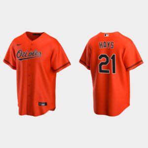 Men's Baltimore Orioles #21 Austin Hays Orange Alternate Jersey