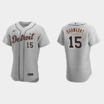 Men's Detroit Tigers #15 Tucker Barnhart Gray Road Flex Base Jersey