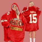 Red Kingdom Kansas City Football Unisex Blanket Hoodie