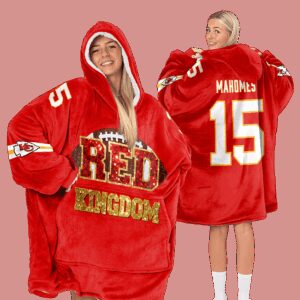 Red Kingdom Kansas City Football Unisex Blanket Hoodie