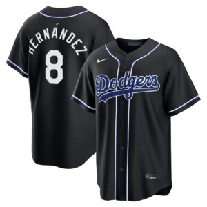 Enrique Hernández #8 Los Angeles Dodgers Fashion Replica Out Jersey - Black