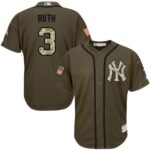 New York Yankees #3 Babe Ruth Green Salute to Service Stitched Jersey