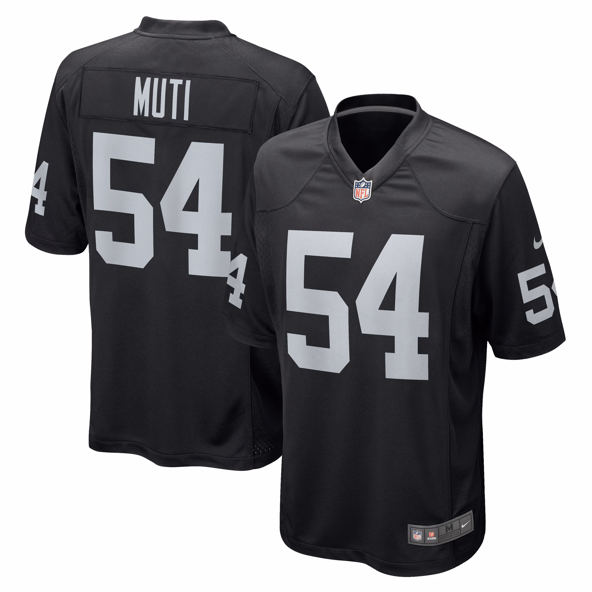Netane Muti Las Vegas Raiders Team Game Jersey -  Black