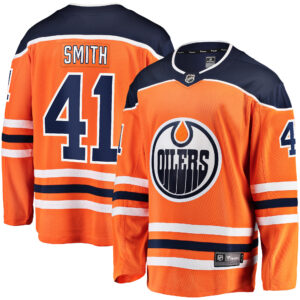 Mike Smith Edmonton Oilers Breakaway Team Color Player Jersey - Orange