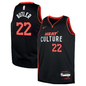 Youth Miami Heat Jimmy Butler  Black 2023/24 Swingman Replica Jersey - City Edition