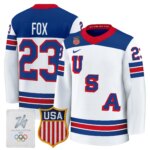 Adam Fox #23 2026 USA Olympic Premium Hockey Jersey -White