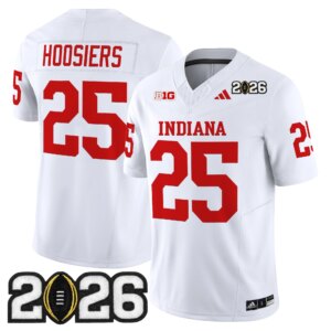 #25 Hoosiers #25 Ndiana Hoosiers IND 2026 CFP Final Patch Vapor Limited Jersey V2 - All Stitched