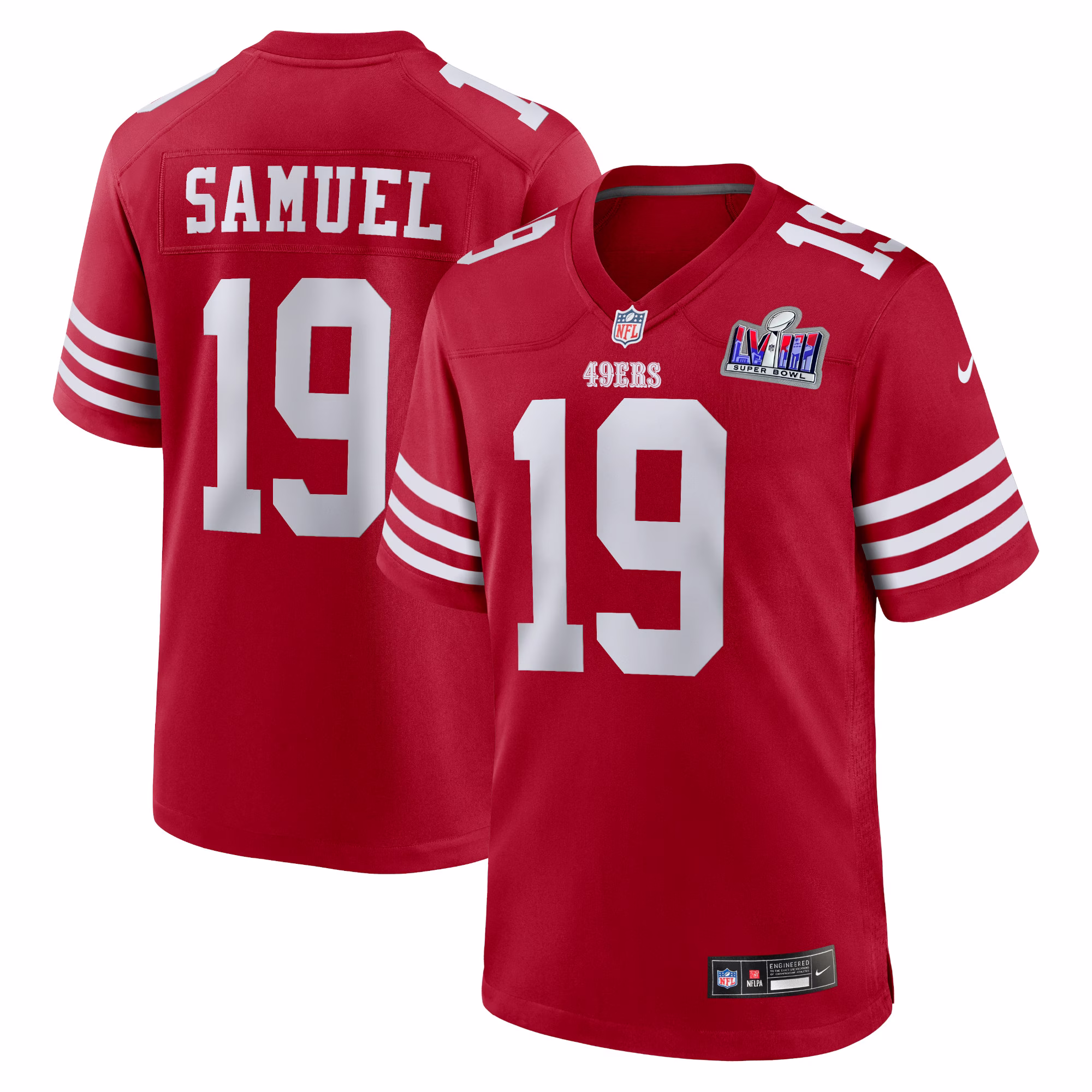 Deebo Samuel San Francisco 49ers  2023 Super Bowl LVIII Game Jersey - Scarlet