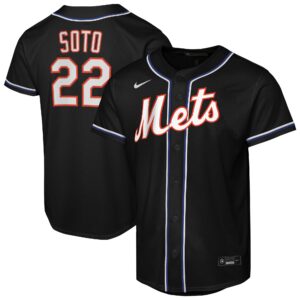 Youth New York Mets Juan Soto #22 Black Fashion Replica Player Jersey
