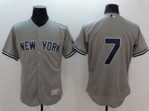 New York Yankees #7 Mickey Mantle Grey Flexbase Collection Stitched Jersey
