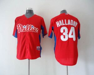 Philadelphia Phillies #34 Roy Halladay Red 2011 Cool Base BP Stitched Jersey