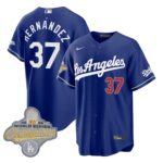 Teoscar Hernández #37 Los Angeles Dodgers 2026 Gold Patch Stadium Vapor Limited Jersey - Blue