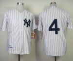 Mitchell and Ness 1939 New York Yankees #4 Lou Gehrig White Throwback Stitched Jersey